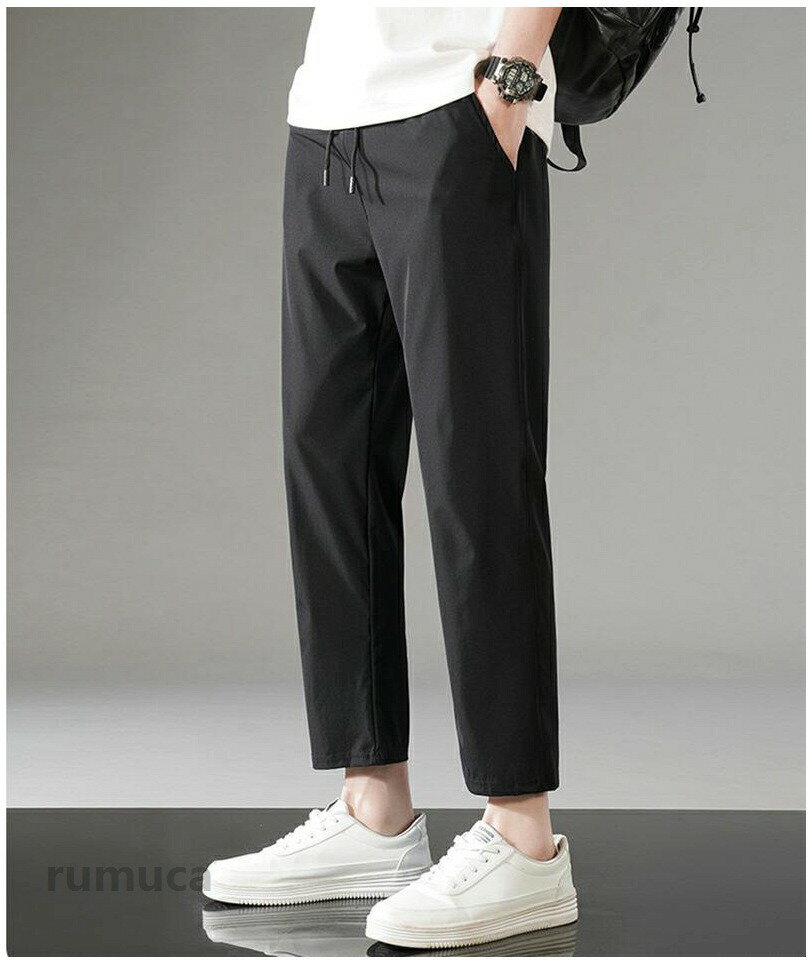 テーパード パンツ 九分丈 ボトムス ストレッチ 夏 メンズ 薄手 涼しい カジュアル...