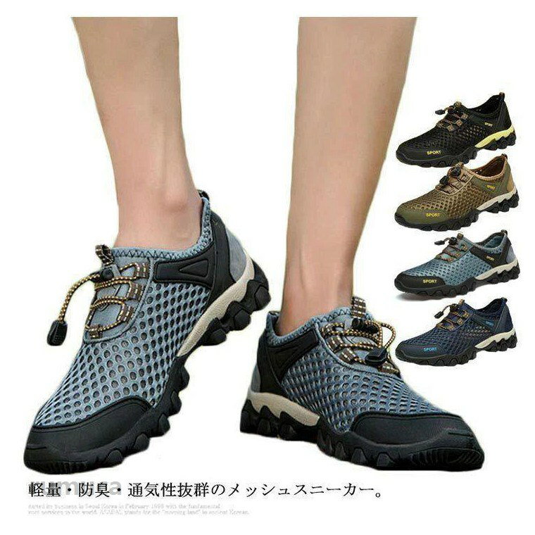 コンフォートシューズ スポサン 通学 メンズ 通気 春夏 スニーカーサンダル 通気 ジョギングシューズ 運動靴 登山靴 軽量 メッシュ ランニングシューズ