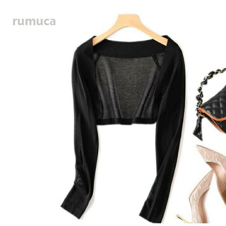 ショートボレロ ボレロカーディガン ショート丈 UVカット 冷房対策 UV対策 長袖 マタニティ トップス リネ 2