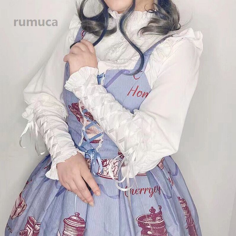 Rakuten - ブラウス コスプレ メイド服 コスチューム 衣装 Lolita 文化祭 学園祭 長袖レディース ゴスロリ 丸首 ホワイ