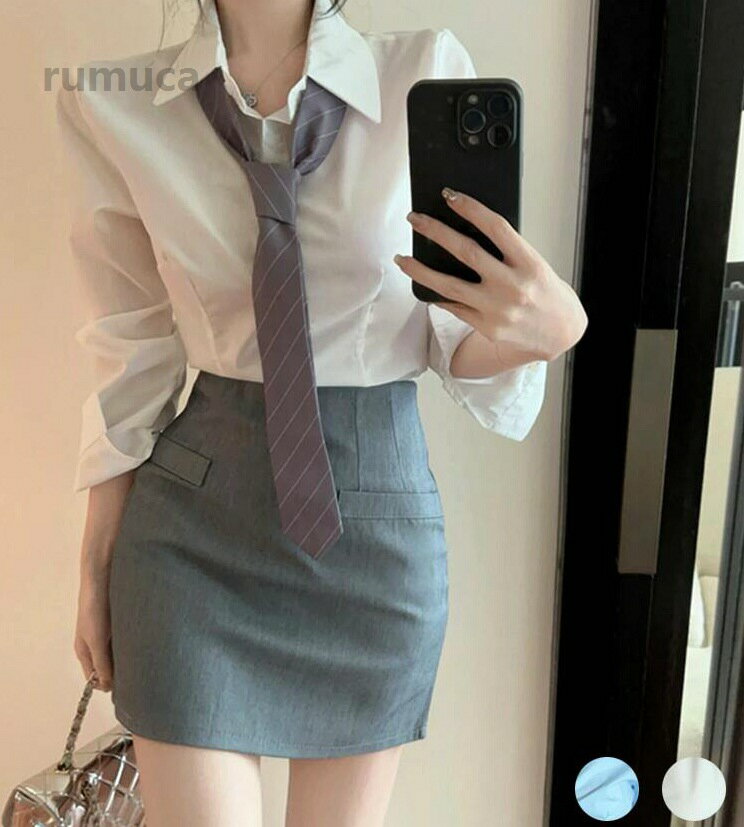 卒服 大きいサイズ 制服 韓国 ネクタイ ブラウス ネクタイ 女の子 シャツ 卒業式 白シャツ ゆったりサイズ シャツ 入学式