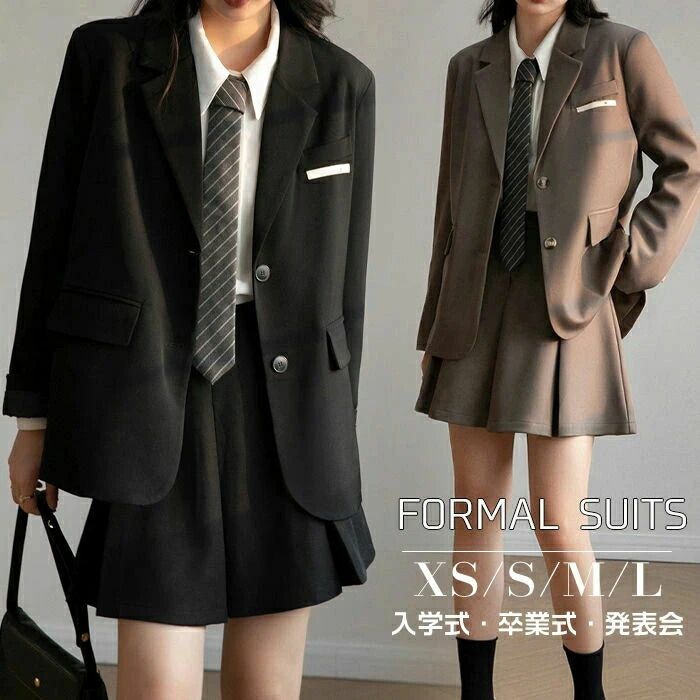 レディ 2点セット プリーツスカート ブレザー JK制服 女の子 スーツ 入学式 韓国 ...