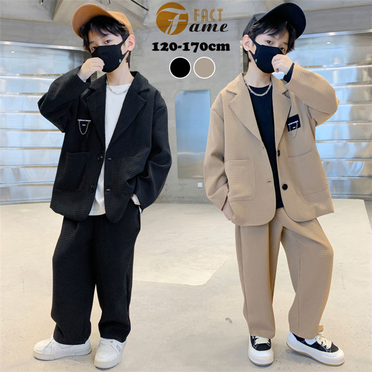 Top & Bottom Sets - キ 発表会 キッズ パンツ ジャケット ワッフル 韓国子供服 卒業式 入学式 フォーマルセットアップ 男の子 スーツ 卒業式 キッズ
