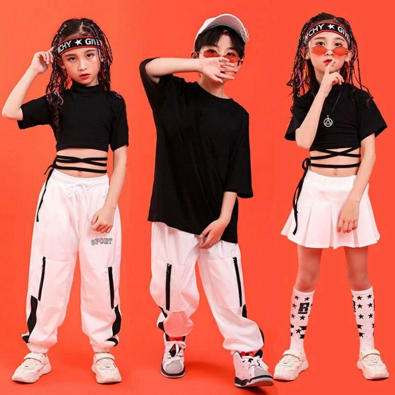 キッズダンス衣装 半袖Tシャツ サルエルパンツ セットアップ ヒップホップ ジュニア