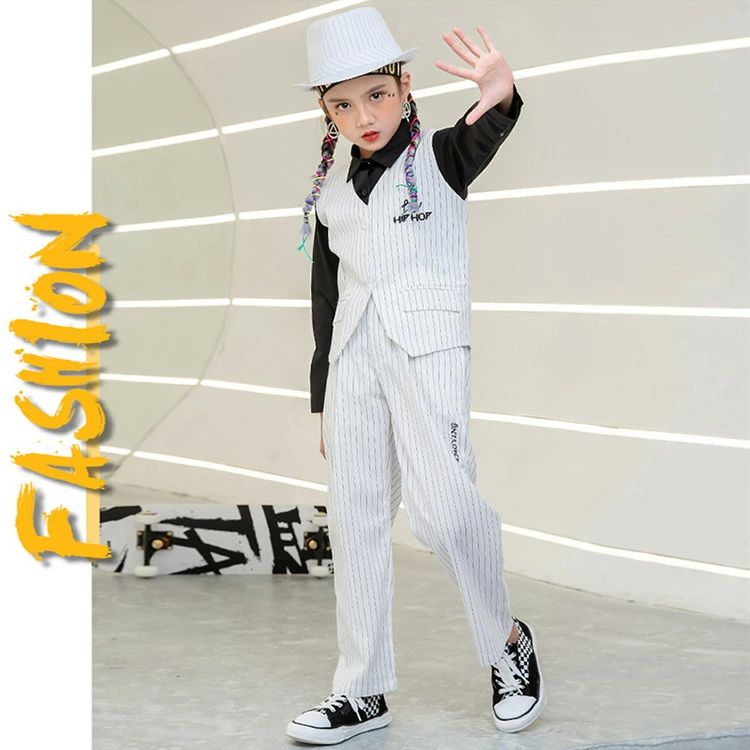 ストライプ柄 ロック ダンス衣装 キッズ ダンス衣装 セットアップ ヒップホップ 男...