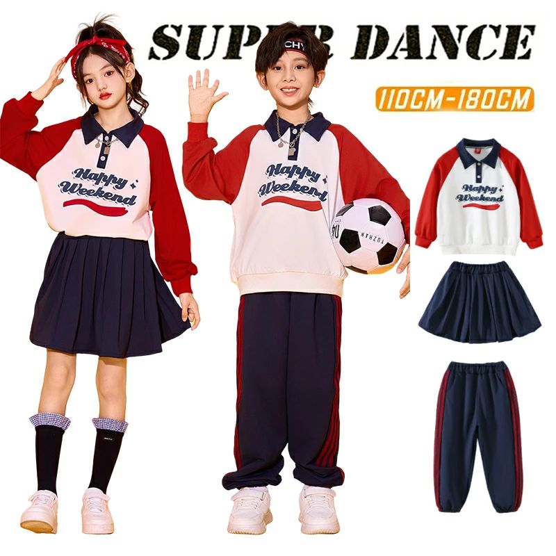 レッド キッズ ダンス衣装 セットアップ 女の子 男の子 スカート ポロシャツ 長袖 パンツ ダンス発表会 ダンス衣装 韓国 ヒッ 子供服 キッズ ダンス キッズダンス衣装 ヒップホップ ストリーメーカー希望小売価格はメーカーカタログに基づいて掲載しています