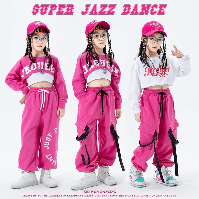 Korea - トップス ダンス衣装 カーゴパンツ ダンクトップ 黒 パンツ ワイドパンツ ヒップホップ 韓国 キッズダンス衣装 Tシャツ