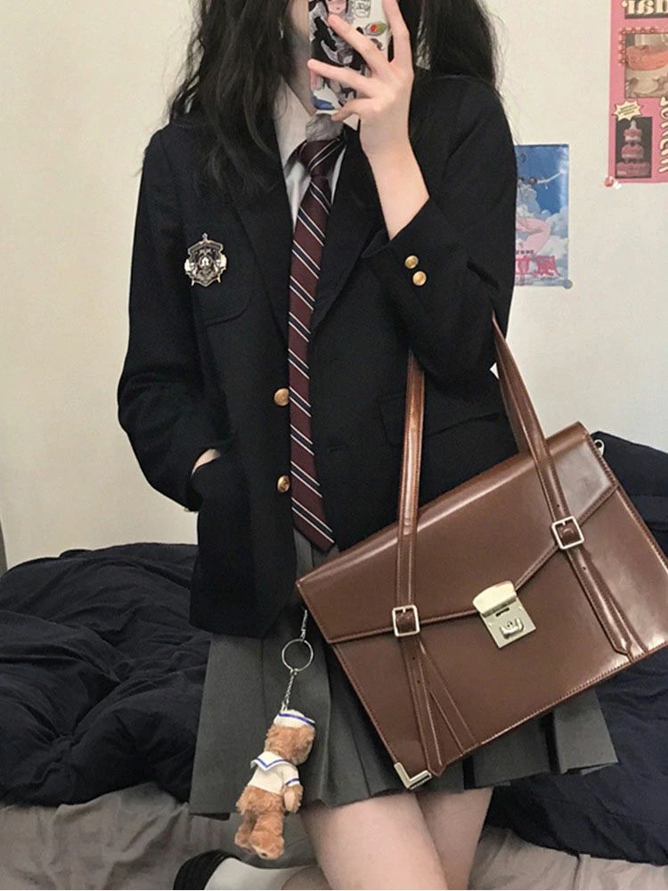 Rumucaのなんちゃって制服 卒業式 スーツ 女の子 韓国 制服 ブレザー 高校生 入学式 スーツ 女子 中学生 小学生 フォーマルスーツ 大きい｜アングル3