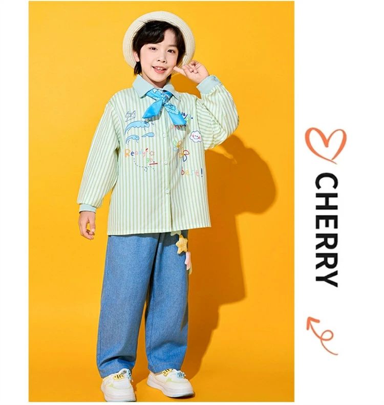 子供服 発表会 ステージ衣装 カジュアル キッズファッション スウェット ストライ...