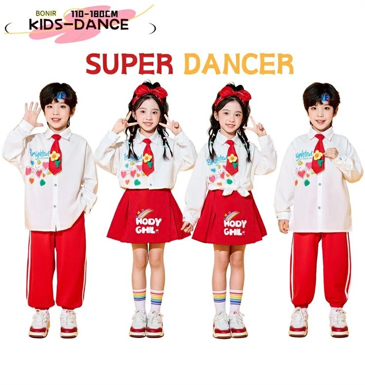 応援 ステージ衣装 舞台服 演出服 レッド かわいい 子供服 衣装 ダンス キッズ セットアップ 学園風 キッズダンス衣装 ホワイト 単品とセット対応！110~180cm 人気のキャラクター柄が、子供たメーカー希望小売価格はメーカーカタログに基づいて掲載しています