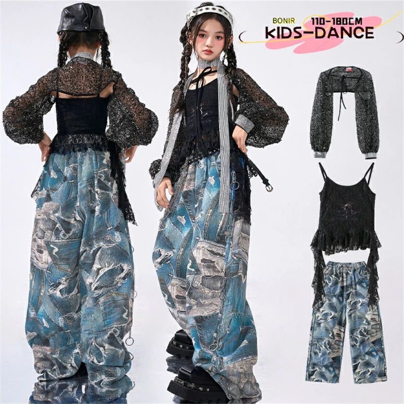 D 舞台衣装 ワイドパンツ ズボン へそ出し トップス キャミソール ブラック チーム衣装 子供服 女の子 発表会 ジャズ ダンス衣装 単品とセット対応！110~180cm ストリート感たっぷりのガールズメーカー希望小売価格はメーカーカタログに基づいて掲載しています