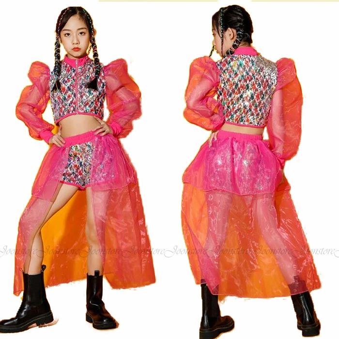 長袖トップス 個性 合唱団団体服 トップス＋ショートパンツ2点セット スパンコール jazz hiphop ジャズダンス チアガール 演出服