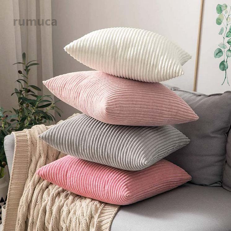 Rumucaの45×4 お洒落 ファスナー 30×50cm 装飾枕カバー かわいい クッション ふわふわ 無地 コーディユロイ もこもこ クッションカバー｜アングル2