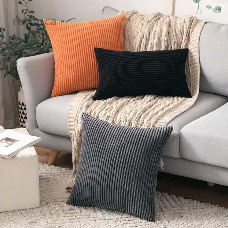 Rumucaの45×4 お洒落 ファスナー 30×50cm 装飾枕カバー かわいい クッション ふわふわ 無地 コーディユロイ もこもこ クッションカバー｜アングル3