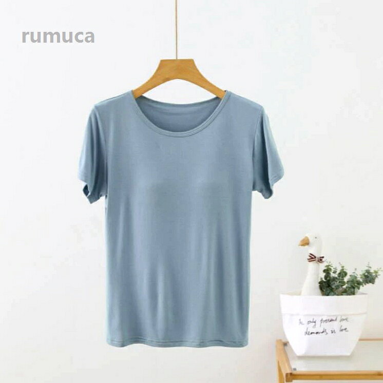 トップス カットソー カップインTシャツ おしゃれ 半袖tシャツ 無地 薄手 部屋着 ...