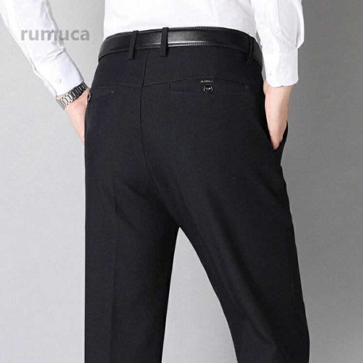 ロングパンツ ストレート ボトムス 洗える ズボン ビジネス 紳士 ストレッチ 男性...
