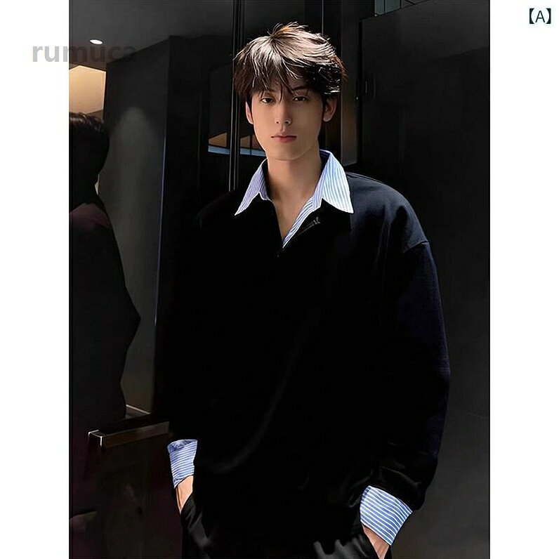ファッション 春夏 秋冬 かっこいい オシャレ モテ 男性用 紳士服 服 韓国 シンプル 大人 ブラック フェイク ツーピー 予約販売5-10営業日での発送メーカー希望小売価格はメーカーカタログに基づいて掲載しています