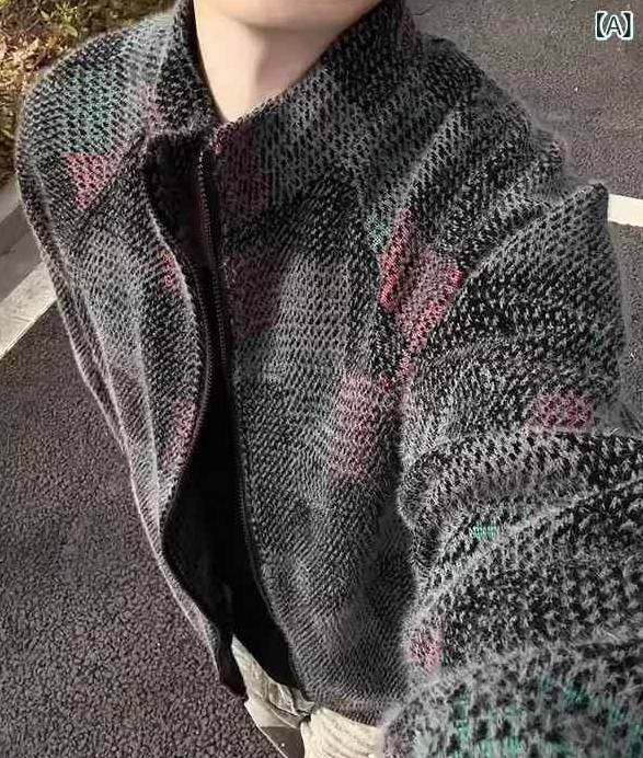 Rumucaのファッション 春夏 秋 冬 かっこいい オシャレ モテ 男性用 紳士服 服 韓国 シンプル 大人 カラフル チェック柄 スエード｜アングル2