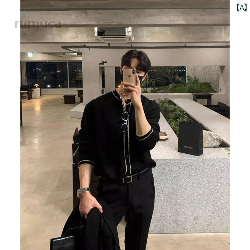 ファッション 春夏 秋冬 かっこいい オシャレ モテ 男性用 紳士服 服 韓国 シンプル 大人 メンズ ラウンドネックカーデ