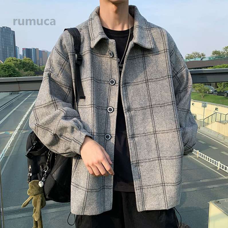 School Uniforms - メンズ 韓国 ファッション 中学生 高校生 学生 10代 長袖 アウター シャツ チェック おしゃれ ダンス ヒップホップ 3