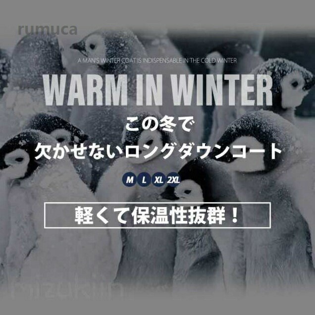 入学式 フード付き 厚手 ダウン90% 羽毛 ダウンジャケット ロングコート 紳士用 通...