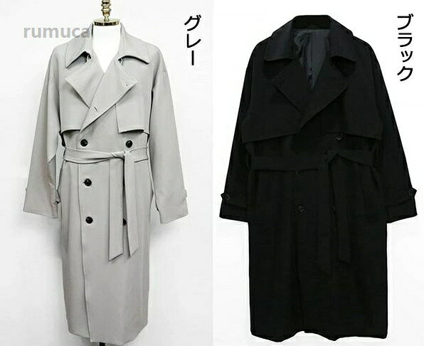 Rumucaのシン 春服 春物 アウター 秋コート 秋 春 4L 大きいサイズ ロング丈 コート トレンチ ロング 春コート スプリングコート メンズ｜アングル2