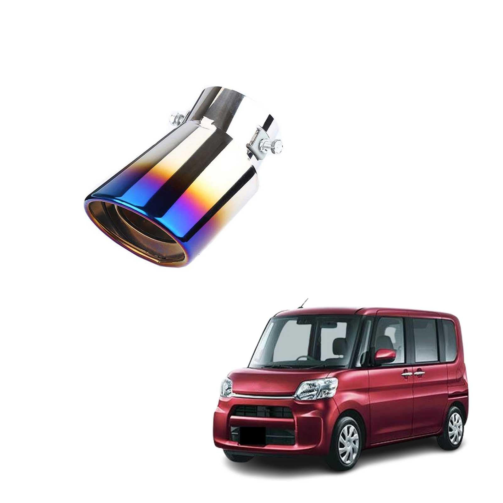 車外用品 マフラーカッター 大口径 ダイハツタント（3代目）LA600S/LA610S型 2013年10月-2019年7月 対応 ステンレス製 マフラーカッター 角度調整可能 車検対応 38mmΦ-53mmΦに対応