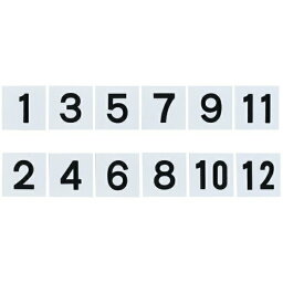 差し込み式数字札（両面連番セット） 1-12 6枚組 75×75mm 228031　日本緑十字