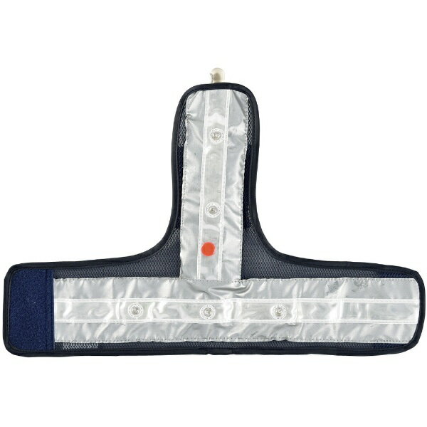 LEDアームバンド 紺メッシュ地／赤LED／白反射 フリーサイズ（面ファスナー付き） 242007　日本緑十字(4.0)