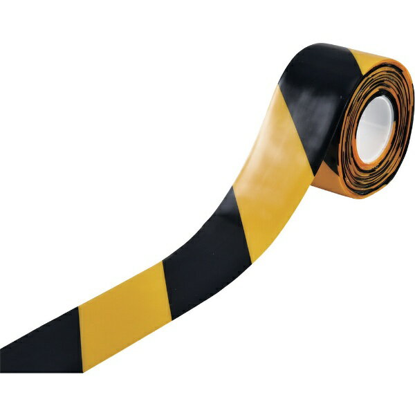樂天商城 - 高耐久ラインテープ 黄／黒 100mm幅×10m 両端テーパー構造 403087　日本緑十字