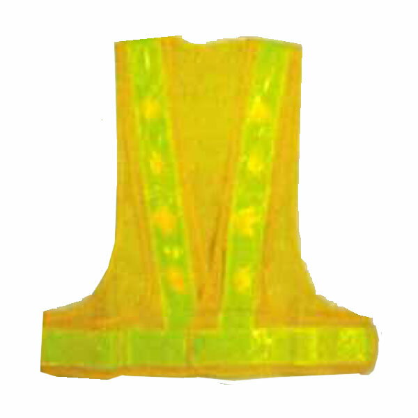 樂天商城 - 赤LED安全ベスト　黄色×蛍光黄色　テープ幅60mm　14000mcd　赤LED16個　LED-YL　エース神戸