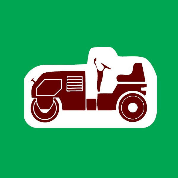 建設機械標識 マグネット製型抜タイプ タイヤローラ 約50mm角 ミニ重機2(小) 東京化成製作所