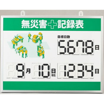 樂天商城 - デジタル数字仕様無災害記録表 板のみ 453×603×23mm MKH003 東京化成製作所