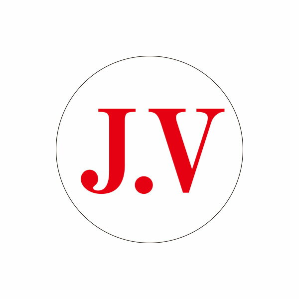 保護帽用マークシール　J.V　赤　ヘ