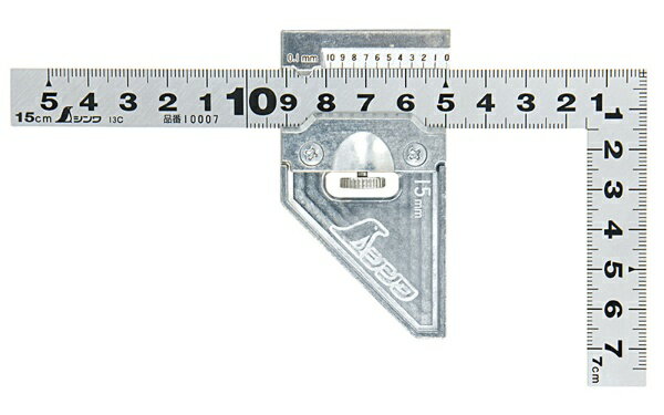 樂天商城 - シンワ測定 曲尺 平ぴた シルバー 曲尺用金属製ストッパー付 15cm 表裏同目 12482