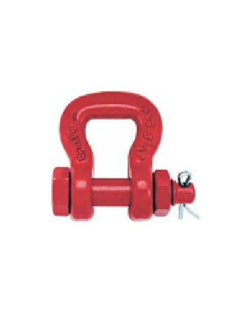 【特長】 ●ベルトスリングと連結して使用するシャックルです。 ●アメリカのクロスビー社製シャックルです。（アメリカ規格） ●使用荷重はベルトスリングを基準としてご使用ください。 ●表面処理：塗装 使用ベルト幅：100mm 使用荷重：20.5...