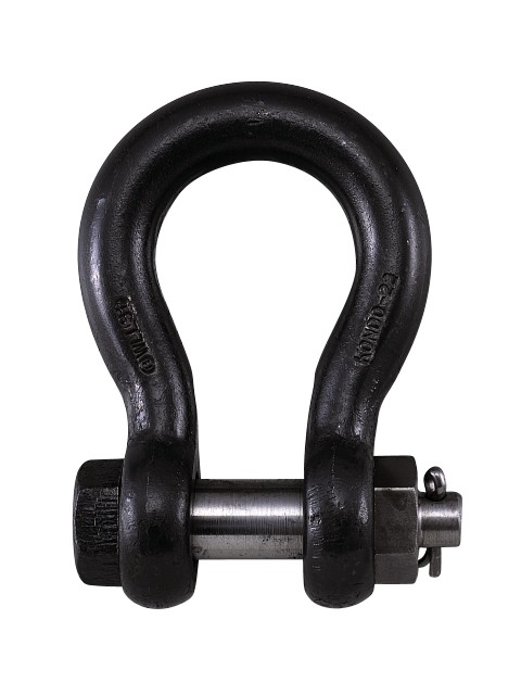 （JIS B 2801-1996）に基づいて製造・管理された、M級シャックルです。 【使用上の注意】 ※使用荷重以下でご使用ください。 ※シャックルとシャックルを継ぐときは、クラウン(本体R部)で継いで下さい。 ※シャックルは、荷重が縦方向に加わるようにして使用してください。 ※シャックルの取付けは、常にボルト側を静索(ワイヤロープが動かない側)にしてください。 ※シャックルに取付けるワイヤロープは、必ず重ならないようにしてください 呼び(t・d)：24 使用荷重：3.6tf d：28mm B：39mm B1：70mm D：62mm L：126mm d1：31mm ピン径：30mm ねじ径：M30 重量：3kg ※北海道・沖縄・離島へのお届けは別途送料が発生します。事前にご連絡ください。