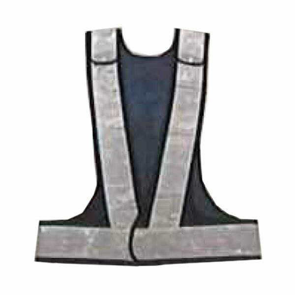 高輝度反射ベスト V70サイズ調整型 テープ幅70mm ダイヤモンド柄 背面逆A型 紺メッシュ×白反射 V70-BW-A