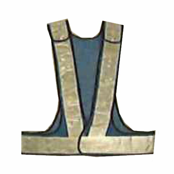 高輝度反射ベスト V70サイズ調整型 テープ幅70mm ダイヤモンド柄 背面逆A型 青メッシュ×白反射 V70-LBW-A