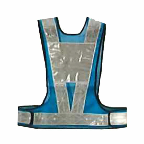 高輝度反射ベスト サイズ調整ベストV70(T)型 テープ幅70mm ダイヤモンド柄 背面台形シート付 青メッシ..