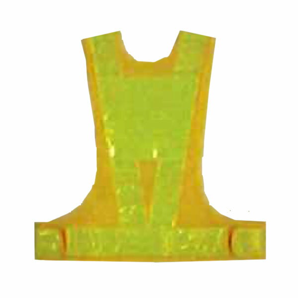 高輝度反射ベスト サイズ調整ベストV70(T)型 テープ幅70mm ダイヤモンド柄 背面台形シート付 黄色メッ..