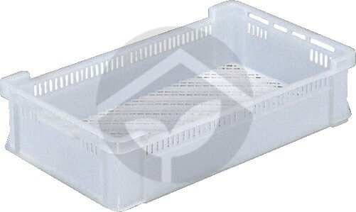 外寸：600×350×130mm 内寸：568×318×115mm 有効内寸：561×311×108mm 圧縮荷重：11.47kN(1170kgf) 材質：PP 内容量：20.4L 底面形状：斜格子網目リブ ※注意※ 本商品は法人様宛限定となりますので配送先の屋号(会社名や団体名)の記載をお願い致します。 また個人様宛の場合は配送会社営業所止めにて対応させていただきます。ご注文の際備考欄に「営業所止め希望」とご記載ください。