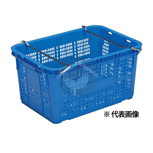 外寸：562×390×284mm 内寸：520×350×272mm 有効内寸：480×309×257mm 圧縮荷重：4.12kN(420kgf) 材質：PP ハンドル取付時短辺外寸：412mm 内容量：44.9L 底面形状：格子網目リブ ネスティングの高さ：100mm 90°回転によりスタッキング 可 ハンドルによりスタッキング可 ※注意※ 本商品は法人様宛限定となりますので配送先の屋号(会社名や団体名)の記載をお願い致します。 また個人様宛の場合は配送会社営業所止めにて対応させていただきます。ご注文の際備考欄に「営業所止め希望」とご記載ください。