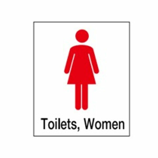 絵文字標識　Toilets, Women　500×450×4　トイレ表示　入口表示　女子トイレ　女性トイレ　婦人用トイレ　アクリル製　ピクトグラフ　ピクトグラム 　 ピクト4(大) ※受注生産