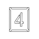 吹付プレート(バネ材タイプ) 数字「4」 ステンレス製 吹付バネ材4(大) 東京化成製作所(4)