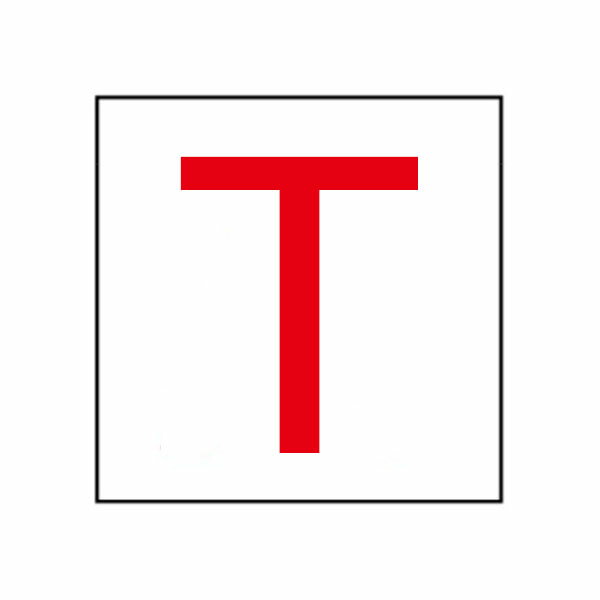 樂天商城 - 通り芯標識 T メラミン焼付鉄板製 450×450 T(小)