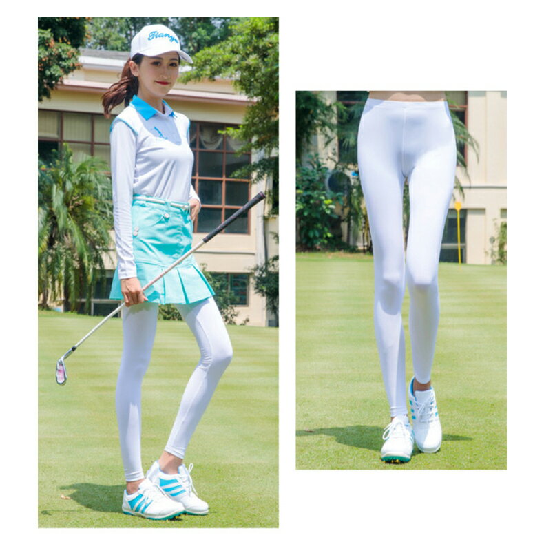 レディースゴルフレギンスひんやり冷感夏ゴルフウェアゴルフパンツレディースレギンス女性トレンカレギンスゴルフウェアストレッチGOLF日焼け対策スポーツパンツUVカットアイスシルクボトムスサンパンツ美脚レディーススポーツパンツ夏UVカット