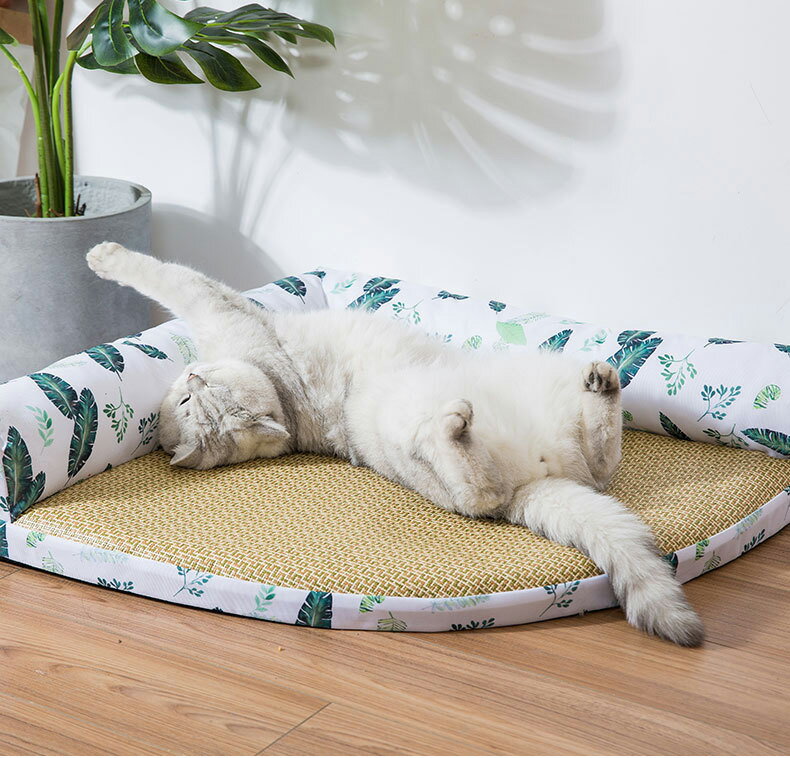 ペットベッド ベッド ござ 夏 ござベッド ひんやり 犬 猫 冷却ベッド 接触冷感 夏ペット用品 涼感 冷感ベッド 冷えベッド 柔らかい 噛む予防 冷却ジェルシート 水洗い可 熱中症暑さ対策 省スペース 小型犬/中型犬/猫用