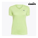 diadora レディース 【ダイアドライ/DIA DRY】吸汗速乾 ゲームシャツ W D10218077470329 2024FW シャドウライム DIA DRY ストレッチ ディアドラ WOMEN テニスウェア バドミントン ソフトテニス