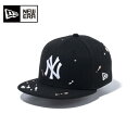 【即納】ニューエラ 23FW 13762758 Youth 9FIFTY Splash Embroidery ニューヨーク ヤンキース ブラック ジュニアキャップ 帽子 アウトドア トレーニング ゴルフ スポーツ